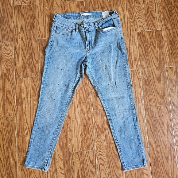 Levi's Denim - ✨ Levi's 711 Bejeweled Skinny Jeans – Size 31, Light Wash